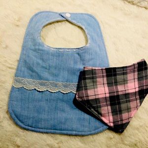 Baby girl bib set